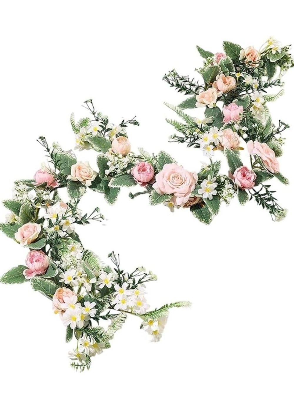 Faux Pink Rose and Daisy Garland - Home Accents Faux Florals